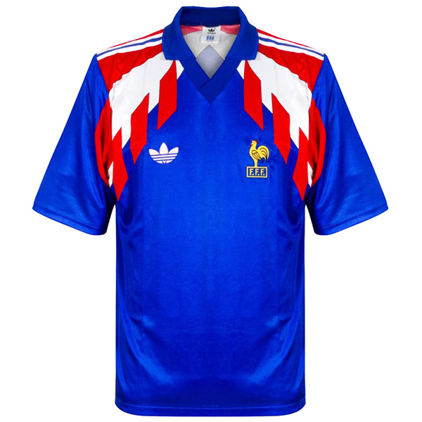 France maillot rétro maillot de football uniforme premier maillot de football pour hommes 1988-1990